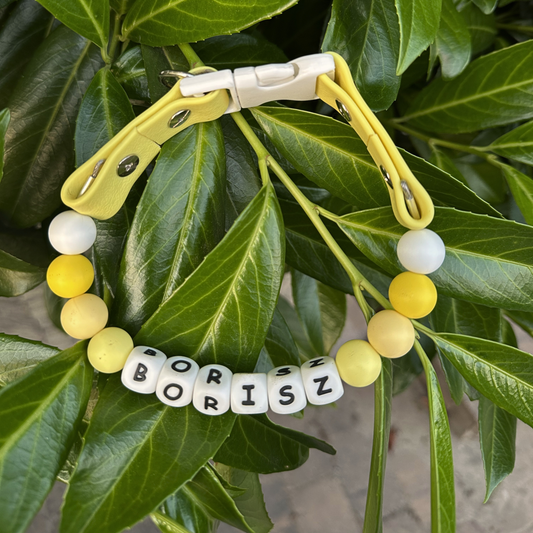 Lemonade vibes- sárga névre szóló nyaklánc nyakörv